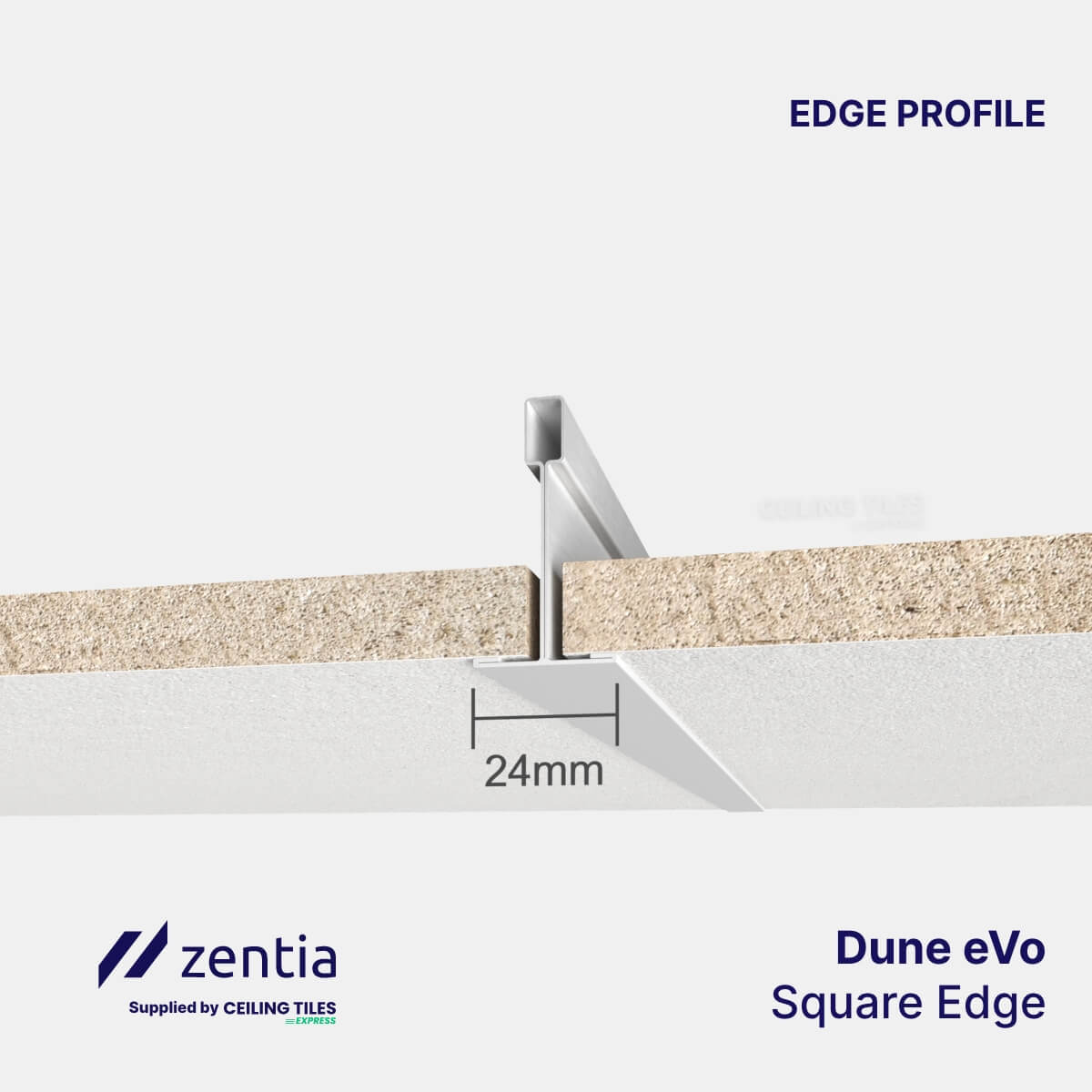 Zentia Dune Evo Ceiling Tiles – Square Edge (600mmx600mm)