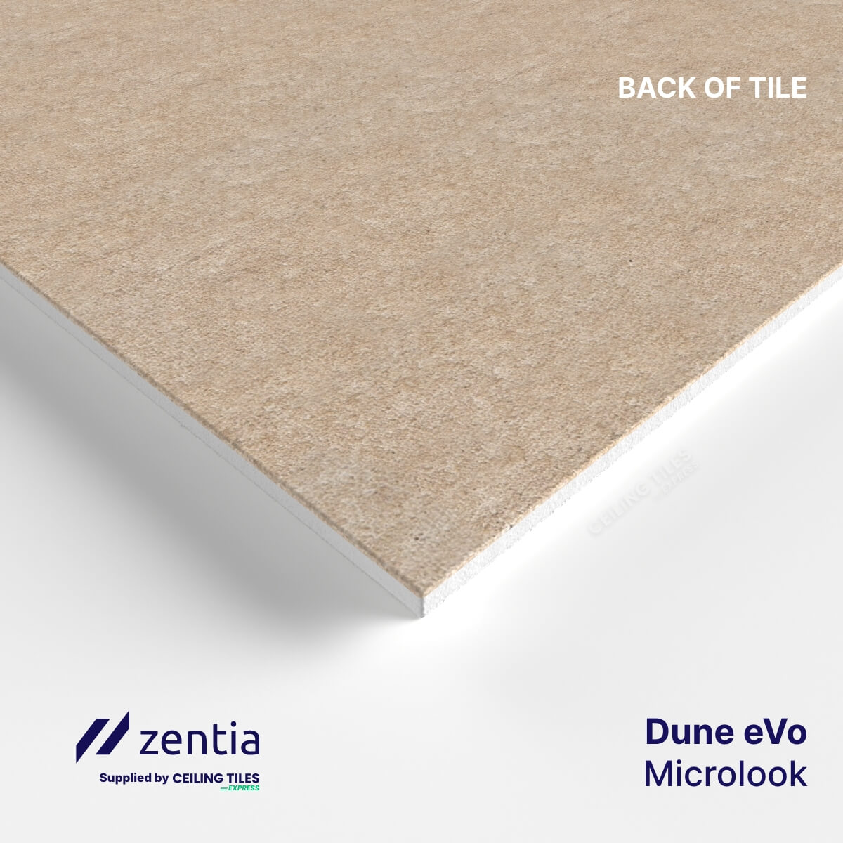 Microlook Ceiling Tiles – 600x600mm with Reveal Edge – Zentia Dune eVo