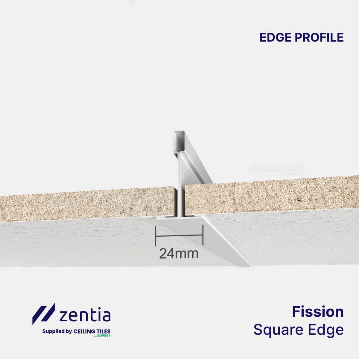 Affordable Ceiling Tiles – 600x600mm with Square Edge – Zentia Fission