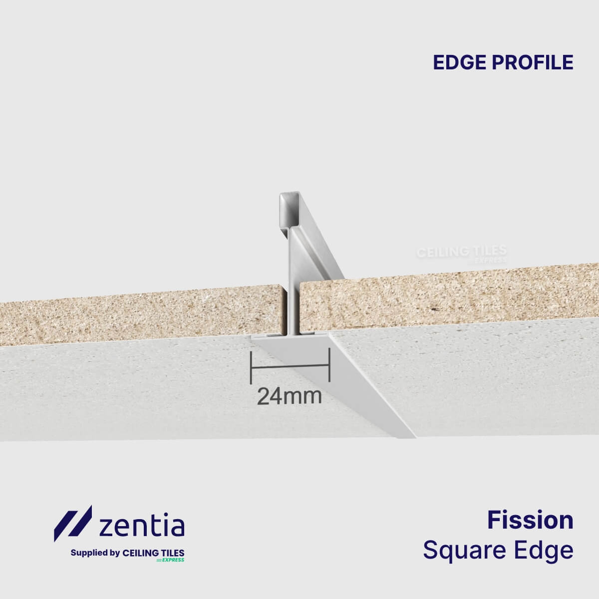 Rectangular Ceiling Tiles – 1200x600mm with Square Edge – Zentia Fission