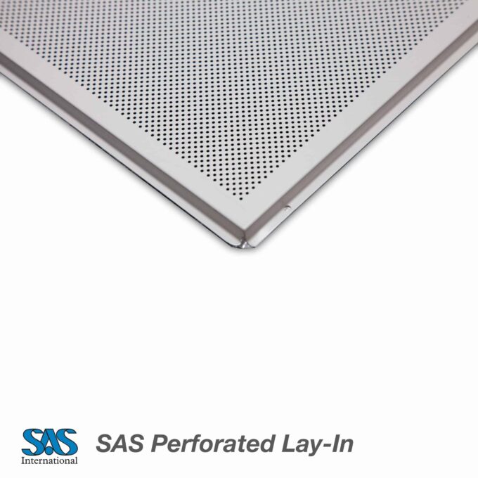 SAS System 130 Tegular Lay-In Metal Ceiling Tiles - 600x600mm - Perf 1522 (15mm grid)