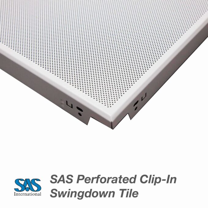 SAS System 150 Clip-In Swingdown Metal Ceiling Tiles - 600x600mm - Perf 1522